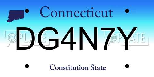 DG4N7Y Connecticut License Plate