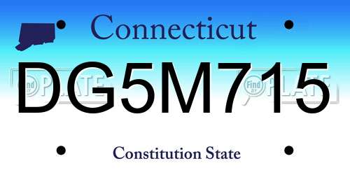 DG5M715 Connecticut License Plate