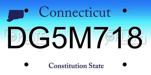 DG5M718 Connecticut License Plate