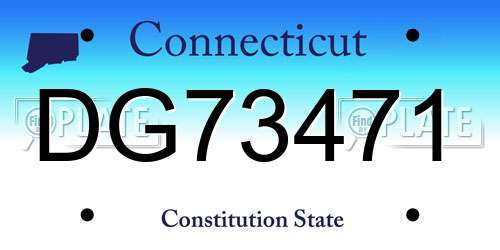 DG73471 Connecticut License Plate