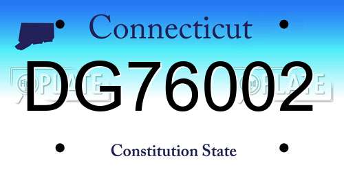 DG76002 Connecticut License Plate
