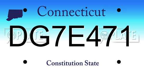 DG7E471 Connecticut License Plate