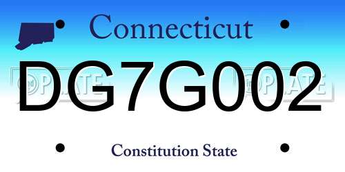 DG7G002 Connecticut License Plate