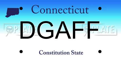 DGAFF Connecticut License Plate