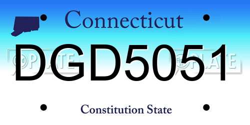 DGD5051 Connecticut License Plate