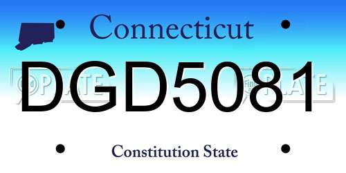 DGD5081 Connecticut License Plate
