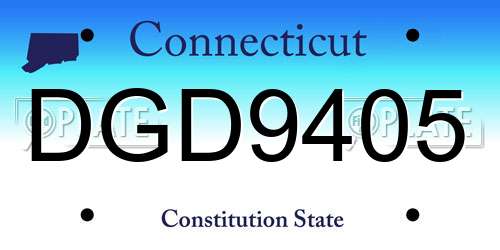 DGD9405 Connecticut License Plate