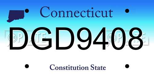 DGD9408 Connecticut License Plate