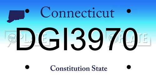DGI3970 Connecticut License Plate