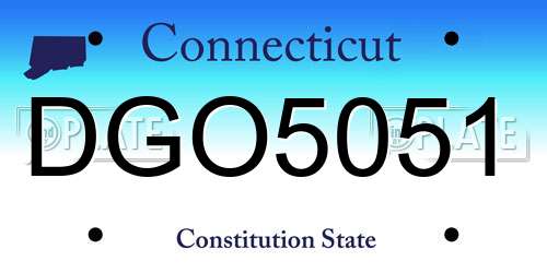 DGO5051 Connecticut License Plate