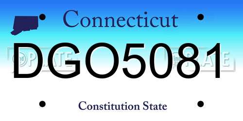 DGO5081 Connecticut License Plate