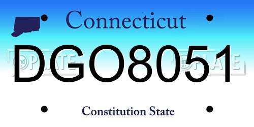 DGO8051 Connecticut License Plate