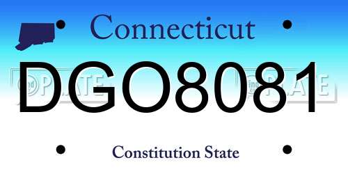 DGO8081 Connecticut License Plate
