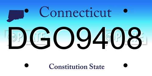 DGO9408 Connecticut License Plate