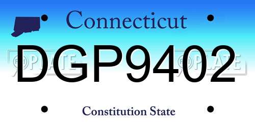 DGP9402 Connecticut License Plate