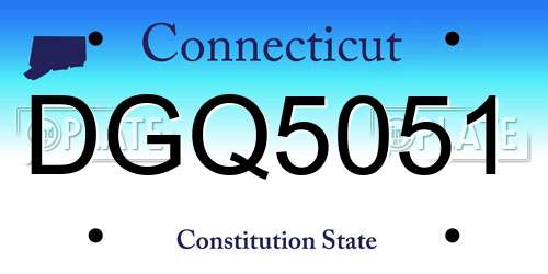 DGQ5051 Connecticut License Plate
