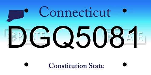 DGQ5081 Connecticut License Plate