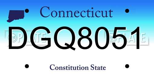 DGQ8051 Connecticut License Plate