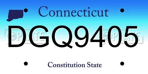 DGQ9405 Connecticut License Plate