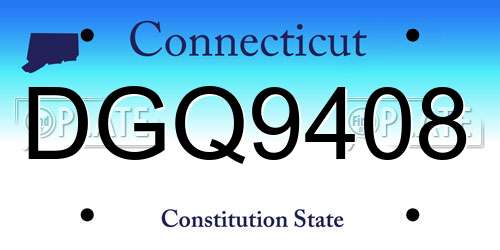 DGQ9408 Connecticut License Plate