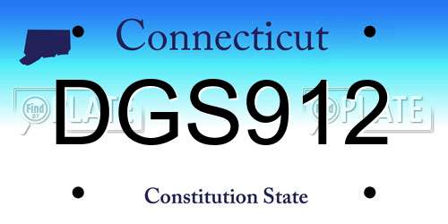 DGS912 Connecticut License Plate