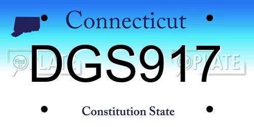 DGS917 Connecticut License Plate