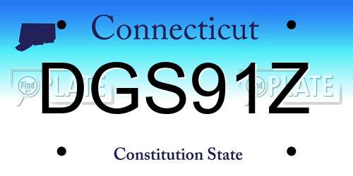 DGS91Z Connecticut License Plate