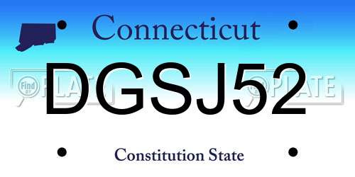 DGSJ52 Connecticut License Plate