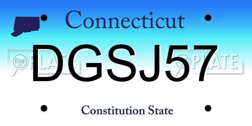DGSJ57 Connecticut License Plate