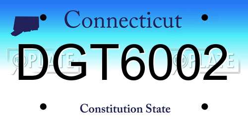 DGT6002 Connecticut License Plate