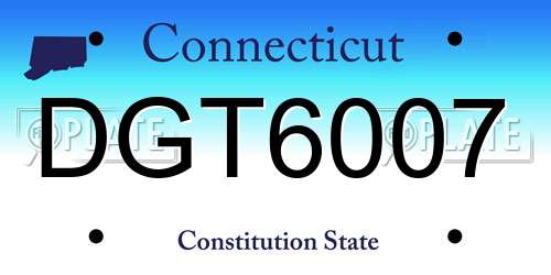 DGT6007 Connecticut License Plate