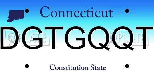 DGTGQQT Connecticut License Plate