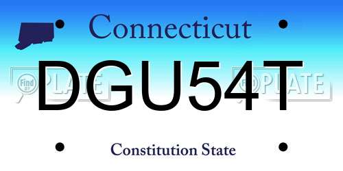 DGU54T Connecticut License Plate
