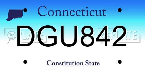 DGU842 Connecticut License Plate