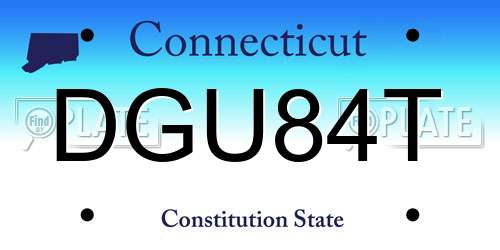 DGU84T Connecticut License Plate