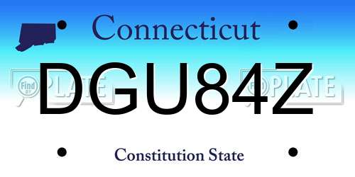 DGU84Z Connecticut License Plate