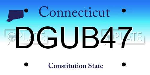 DGUB47 Connecticut License Plate