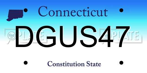 DGUS47 Connecticut License Plate
