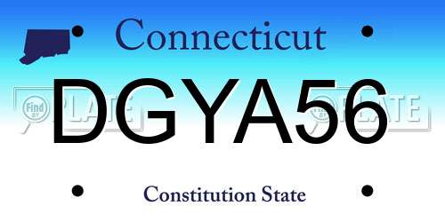 DGYA56 Connecticut License Plate