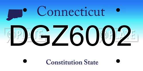 DGZ6002 Connecticut License Plate