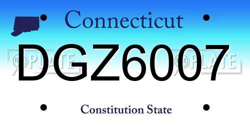 DGZ6007 Connecticut License Plate