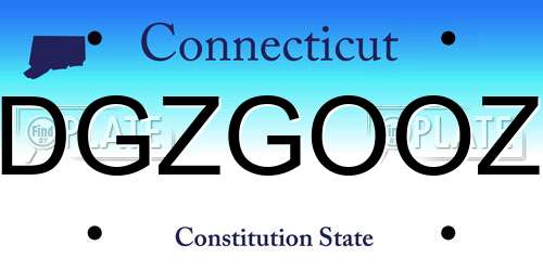 DGZGOOZ Connecticut License Plate