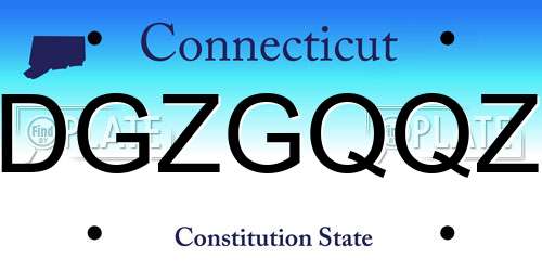 DGZGQQZ Connecticut License Plate