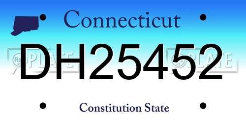 DH25452 Connecticut License Plate