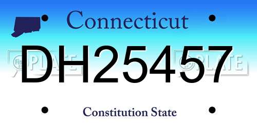 DH25457 Connecticut License Plate