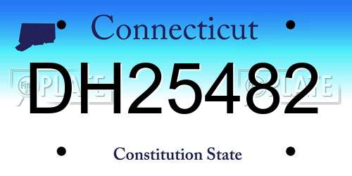 DH25482 Connecticut License Plate