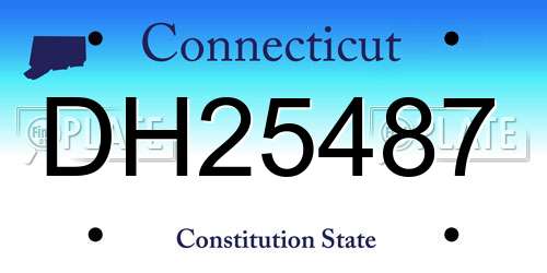 DH25487 Connecticut License Plate