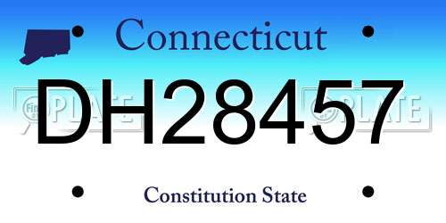 DH28457 Connecticut License Plate