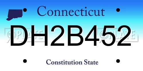 DH2B452 Connecticut License Plate