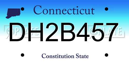 DH2B457 Connecticut License Plate